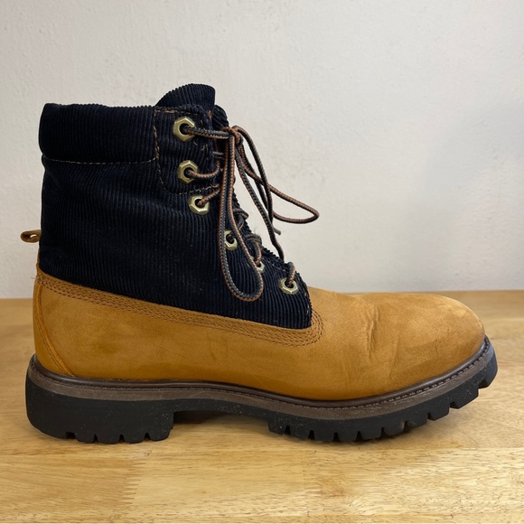 Timberland Wheat and Plaid Nubuck Tan Corduroy Waterproof Winter Boots Size 7 - Picture 4 of 16